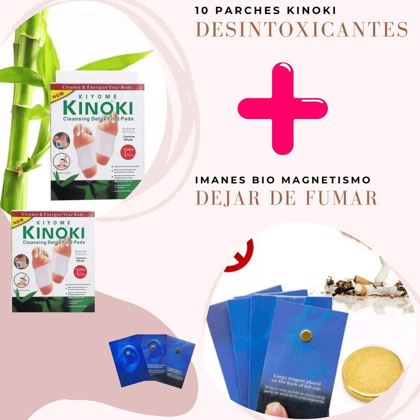 ZEROSMOKE- IMAN ANTITABACO + PARCHES DESINTOXICANTES KINOKI
